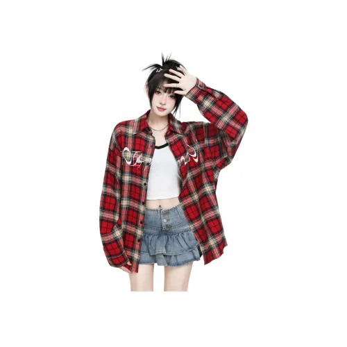 PISYPOX Red Unisex Shirts PISYPOX Красный Унисекс Рубашки