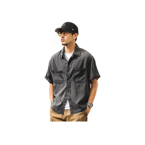 JIELEINUO Черный Серый Цвет Мужская Рубашка