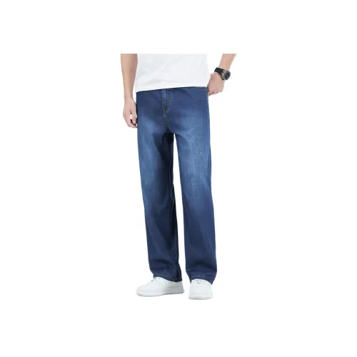 SEVEN FOR ALL MANKIND Medium Dark Blue Men's Jeans SEVEN FOR ALL MANKIND Средне-темно-синие мужские джинсы