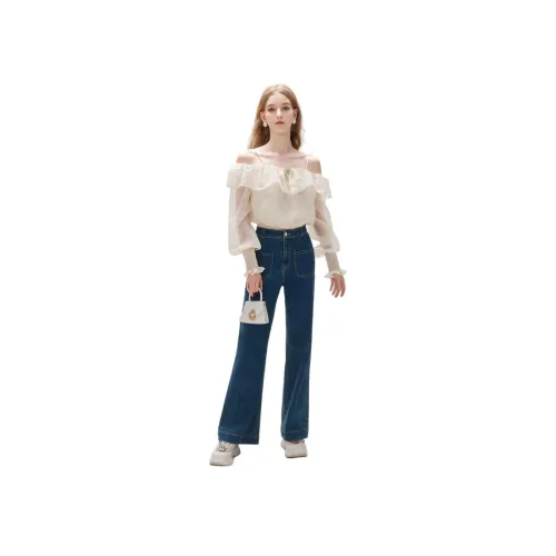 JORYAweekend Винтажные синие женские джинсы