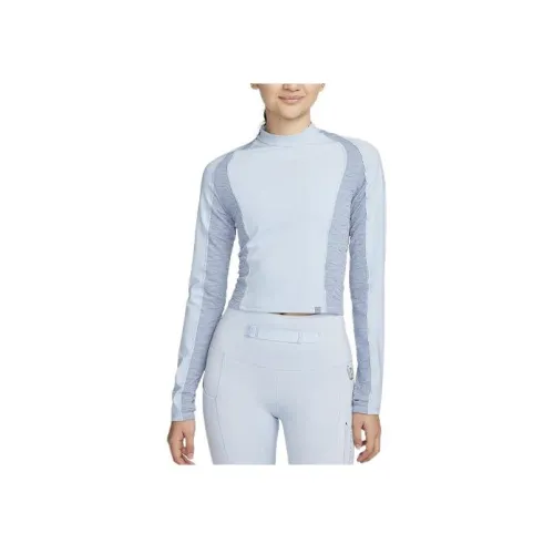 Nike Реглан-рукав Т-рубашка Женская Светло-синяя