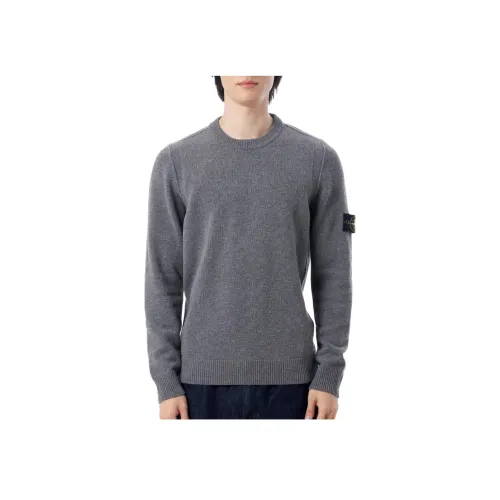 STONE ISLAND Угольный серый мужской свитеры