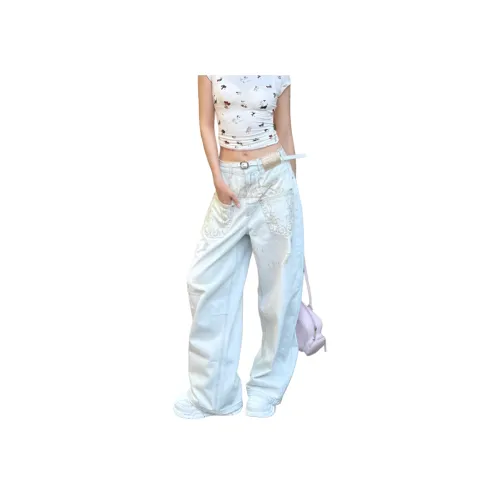 YGHOME OFFICIAL Белый Унисекс Джинсы