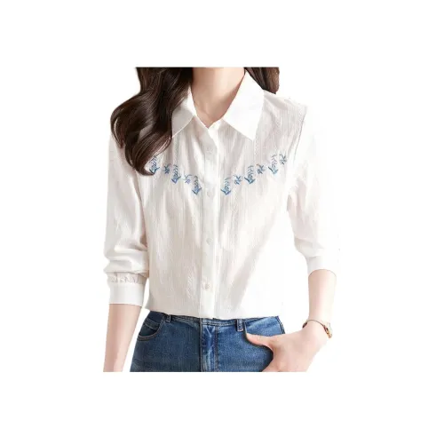 H YXIANG Белые Женские Рубашки