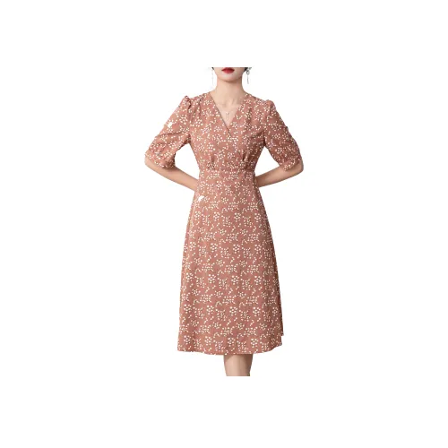 Silly Короткий рукав Платье Женское Розовый