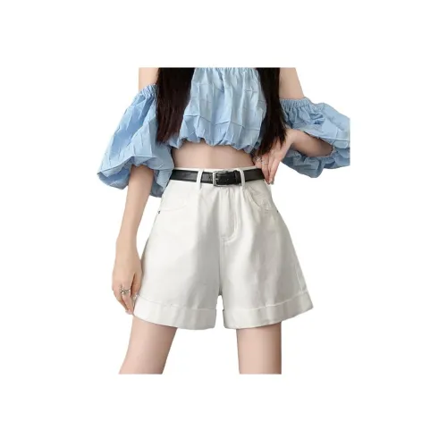 CARQ Бежевый~~Белый Женские Джинсовые Шорты