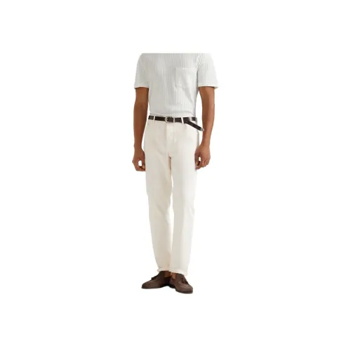 BRUNELLO CUCINELLI Белый Мужской Джинсы