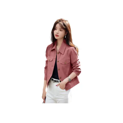 Mo Han Yi Mei Куртки Пальто Женские Розовый