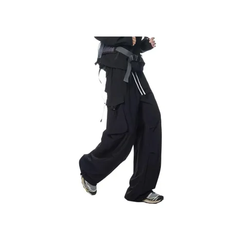 ALEXANDRO FRATELLI Удобный Драпированный Trendy Versatile MULTI Карман Брюки карго Унисекс Черный белый фиолетовый