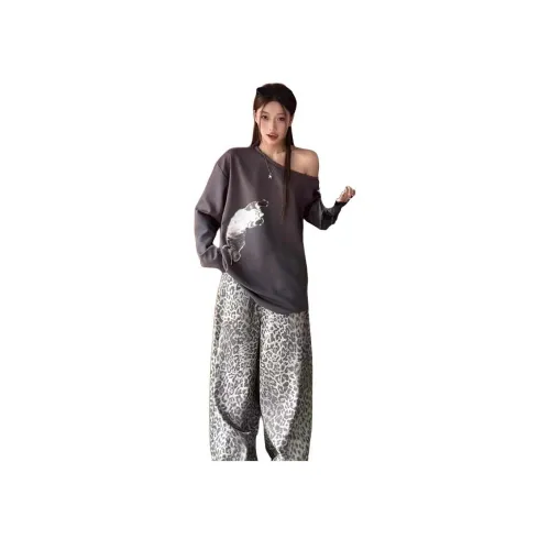 Dippanis Kitten С принтом Асимметричное плечо Унисекс Свитшоты