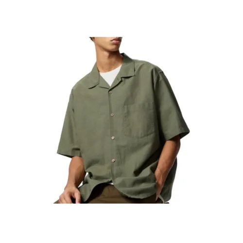 UNIQLO Зеленая унисекс рубашка