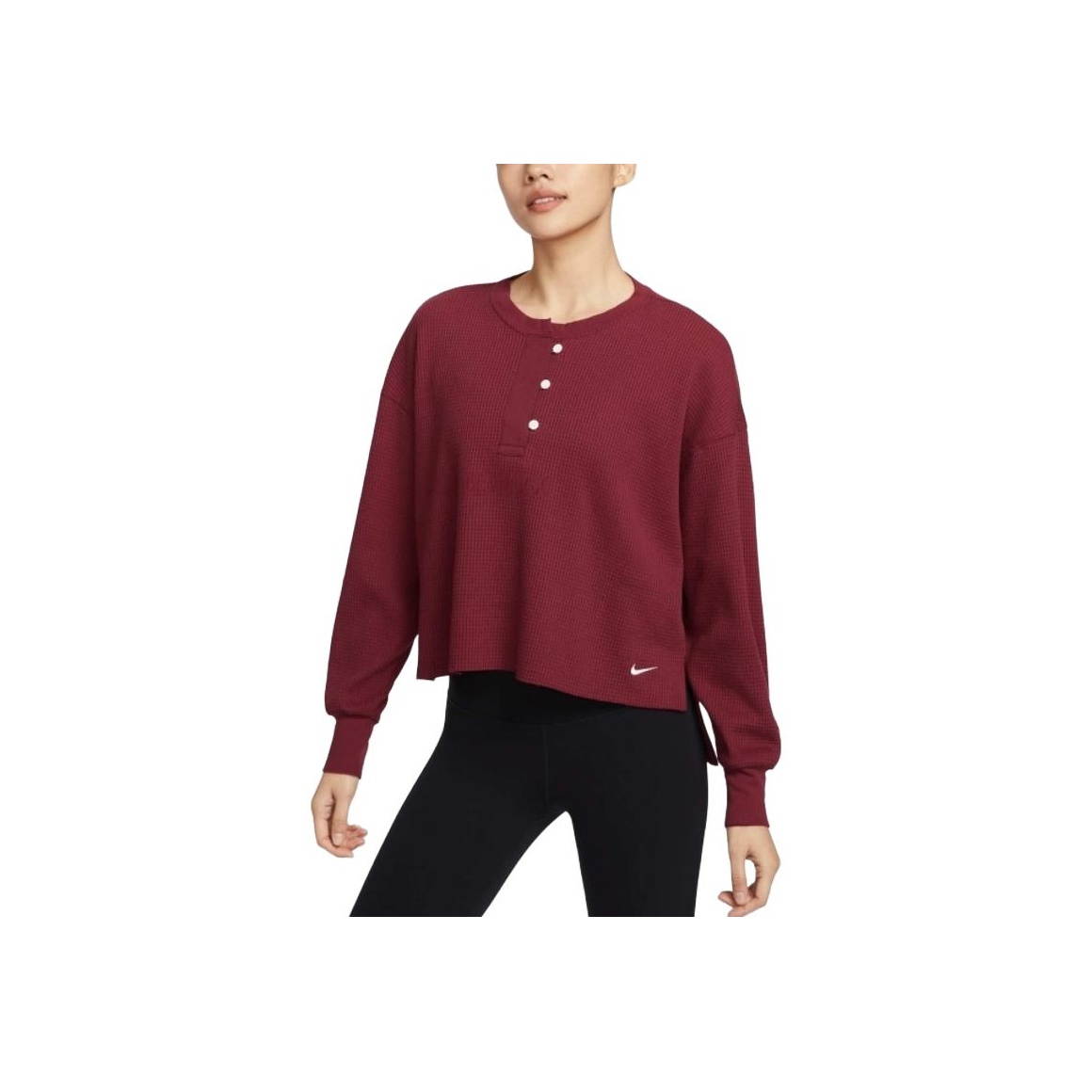 Nike Sportswear Luxe Waffle L H Средняя длина трикотаж Женский Темно-красный — фото 3