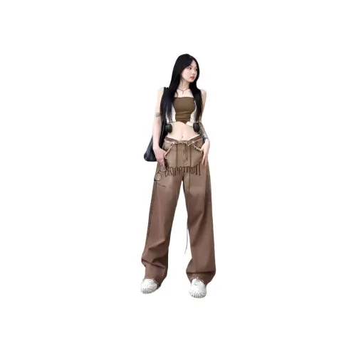 TAOKK Коричневый Унисекс Джинсы