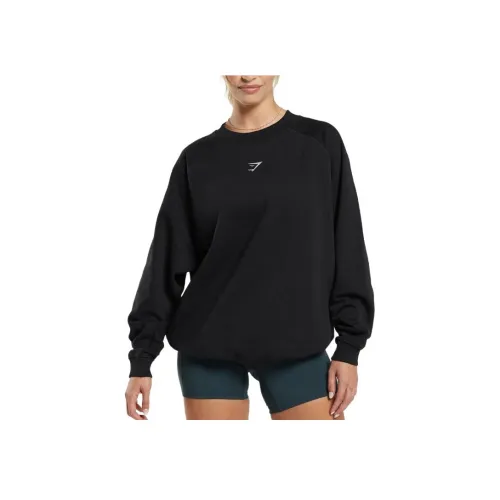 GYMSHARK Тренировки OVERSIZED Флис Толстовка Женские Черный