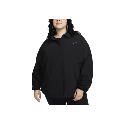 nike Sportswear Essentials Series Женские OVERSIZED UV Ткани Вязаные Coaches' Куртка Куртки и Пальто Женские Черный