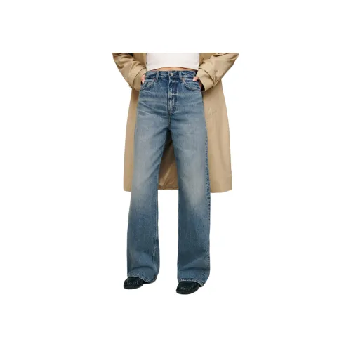 REFORMATION Cary HIGH RISE SLOUCHY Джинсы с широкими штанинами Женские Синий