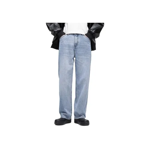 JFU Light Blue Men's Jeans JFU Светло-голубые мужские джинсы