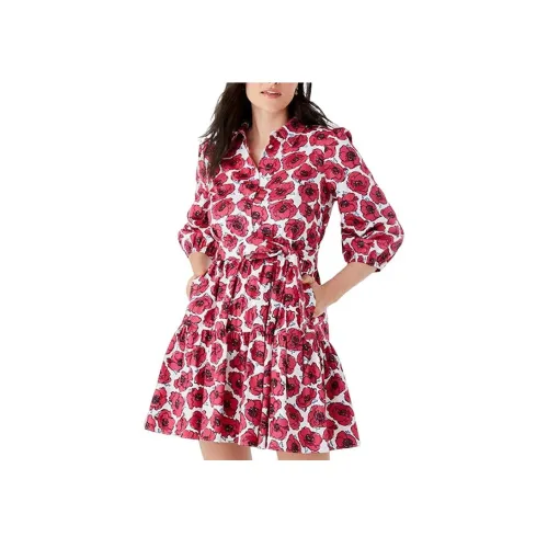 Kate Spade FW23 Длинное платье с длинными рукавами цвет белый