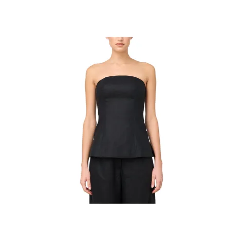 GLASSONS льняная ткань без бретелек блузка без бретелек топ женский