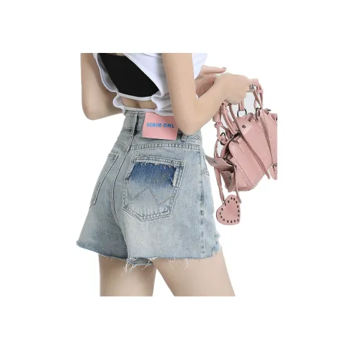 HELEH Джинсовые шорты Женские Светло-синие