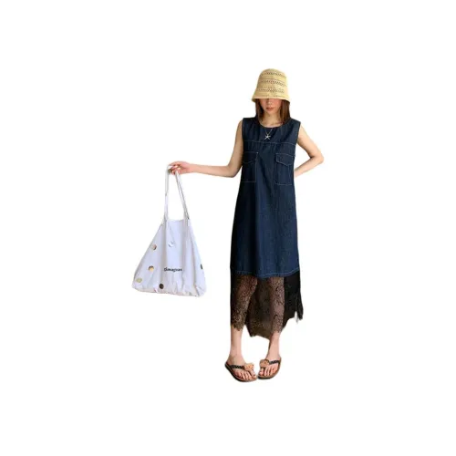 MORii Синий Женские Платья без рукавов