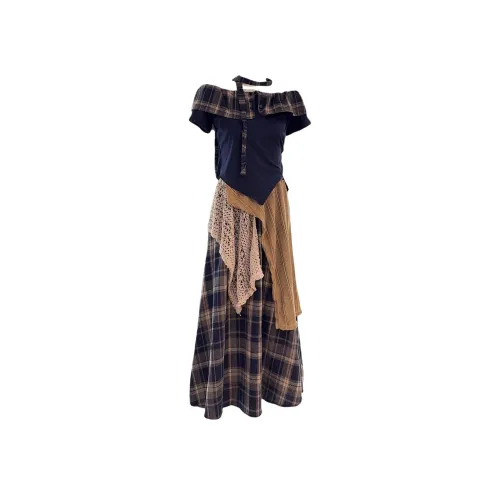 MORii Темно-синий женский комплект с юбкой