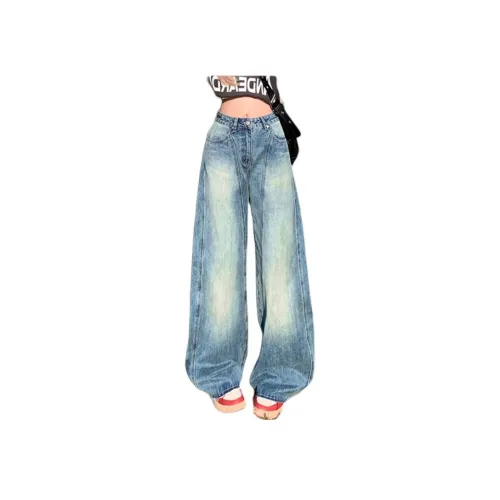 OROI Джинсы Женские Винтаж Синий