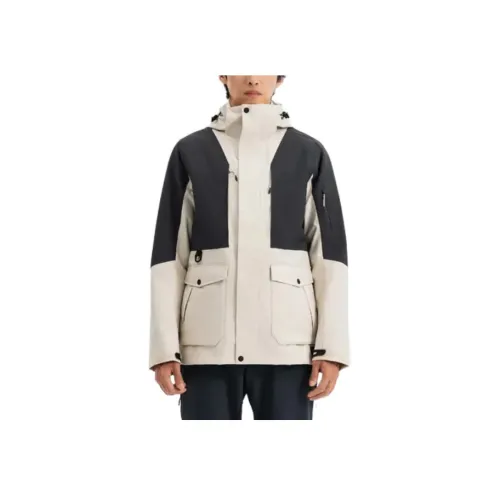 DECATHLON Водонепроницаемый и Ветрозащитный для сохранения тепла Ветровка Мужская Светло-белая Лаймово-серая