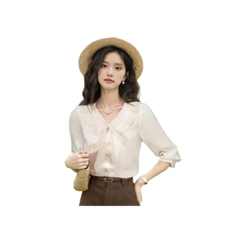 Wbwq Абрикос Женские Рубашки