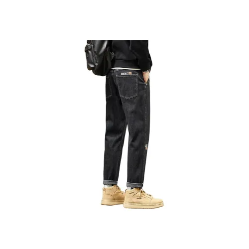 YUQIAN Черный Серый Цвет Мужские Джинсы