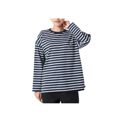 Columbia совместный бренд Синий с Белым Lettering Женские T-рубашки