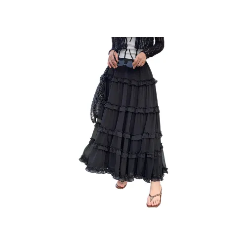 NANING9 Повседневная длинная юбка женская