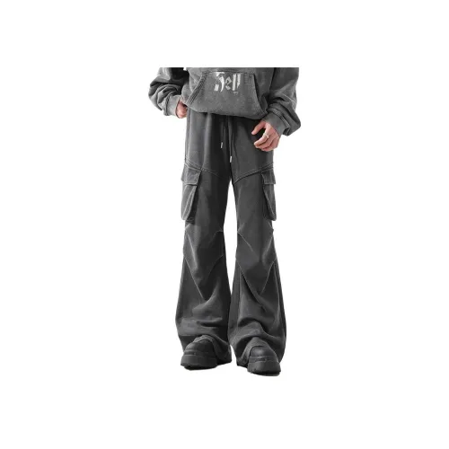 GEOGRE ALEX Мытый Серый Мужские Повседневные Штаны