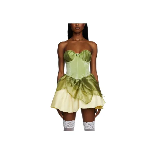 Dolls Kill Trickz N' Treatz Где МОЯ Принцесса Костюм Без рукавов Платье Женское Зеленый Зеленый