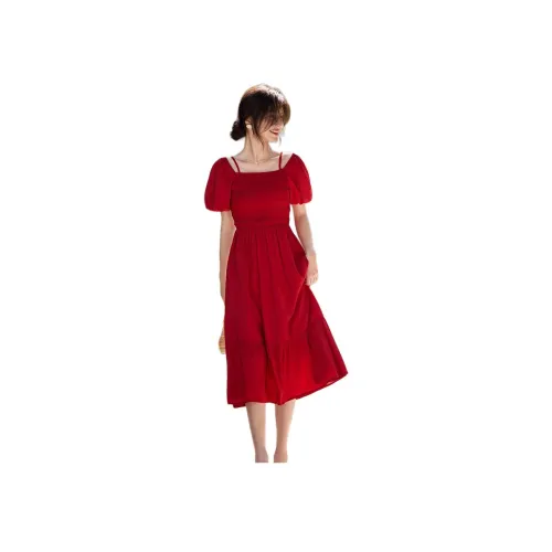 XWI Red Женские Короткие Платья с Рукавами