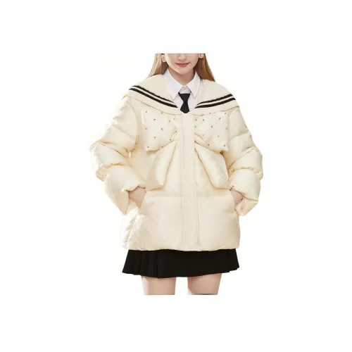 AIVEI Экрю Женские Пуховики