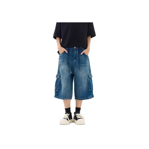 GEOGRE ALEX Blue Men's Denim Shorts GEOGRE ALEX Синий Мужские Джинсовые Шорты