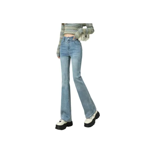 Tonlion Женские джинсы средне-голубого цвета