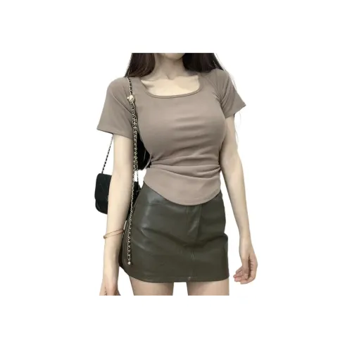 PASSCODIO T-рубашка Женская Темно-коричневая