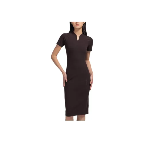 lululemon Короткий рукав Платье Женское Drop кофе