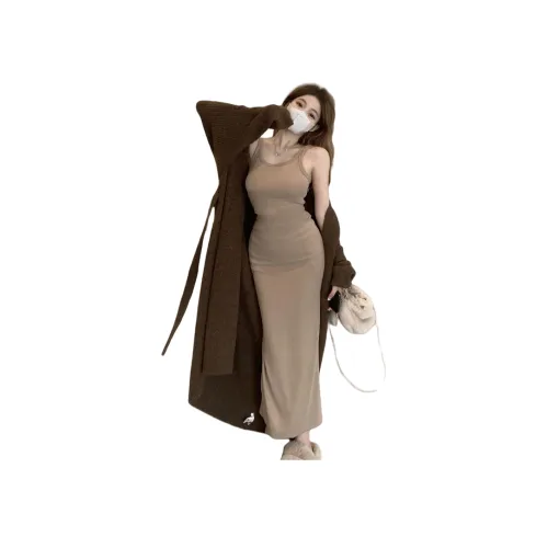 STYUW Хаки Платье Женское Слиплатье