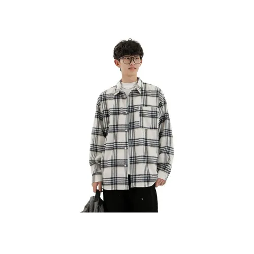 HIPHOPPUNKS Белая клетка Мужская рубашка
