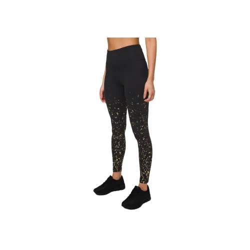 lululemon Speed Wunder Спортивные брюки Женские Черный Гранатовый красный Золотой