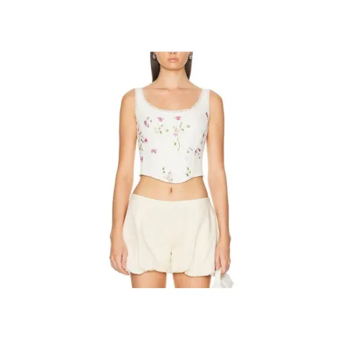 LOVESHACKFANCY Майка Женская Белая