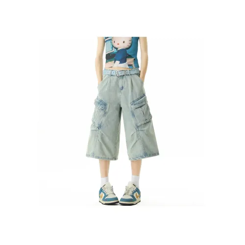 Micby Джинсы Синий Унисекс Джинсовые шорты