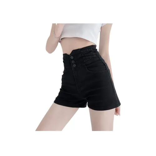 HTHK Черные Женские Джинсовые Шорты