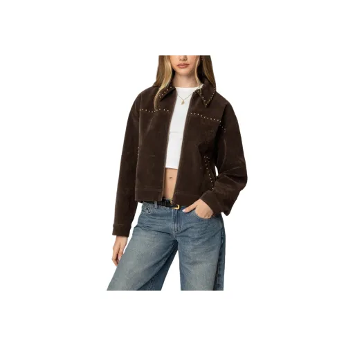 Edikted MemphiS Studded Artificial Suede Jacket Women's