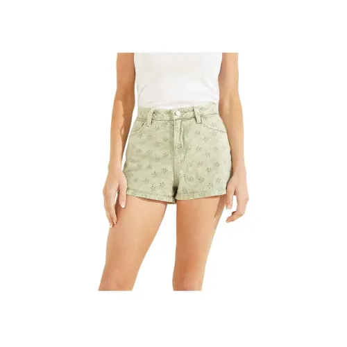 GUESS SS24 Claudia Люверс Шорты Джинсовые шорты Женские Зеленый