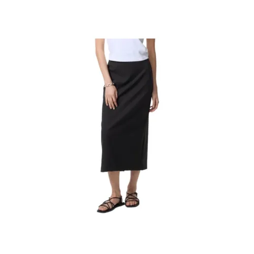 UNIQLO Повседневная длинная юбка женская черная