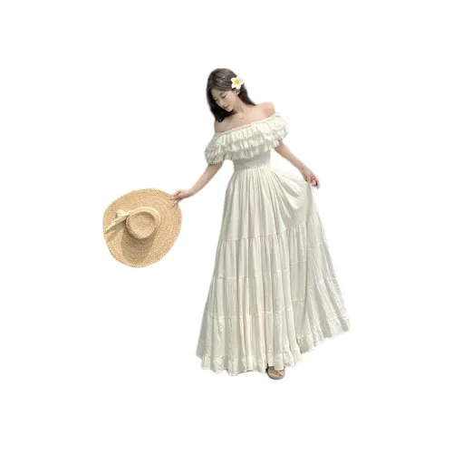 MORii Экрю Женские Платья без рукавов